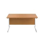 First Rectangular Cantilever Desk 1200x800x730mm Nova Oak/White KF803355