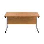 First Rectangular Cantilever Desk 1400x800x730mm Nova Oak/Silver KF803386