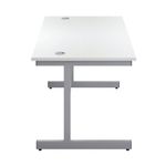First Rectangular Cantilever Desk 1400x800x730mm White/Silver KF803393