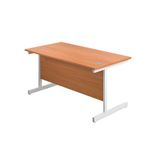 First Rectangular Cantilever Desk 1400x800x730mm Beech/White KF803409