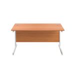 First Rectangular Cantilever Desk 1400x800x730mm Beech/White KF803409