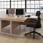 First Rectangular Cantilever Desk 1400x800x730mm Beech/White KF803409