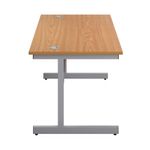 First Rectangular Cantilever Desk 1600x800x730mm Nova Oak/Silver KF803447