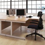 First Rectangular Cantilever Desk 1600x800x730mm Nova Oak/Silver KF803447