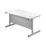 First Rectangular Cantilever Desk 1600x800x730mm White/Silver KF803454