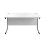 First Rectangular Cantilever Desk 1600x800x730mm White/Silver KF803454