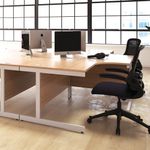 First Rectangular Cantilever Desk 1600x800x730mm White/Silver KF803454