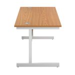 First Rectangular Cantilever Desk 1600x800x730mm Nova Oak/White KF803478