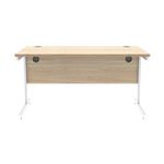 Astin Rectangular Single Upright Cantilever Desk 1400x800x730mm Canadian Oak/Arctic White KF803487