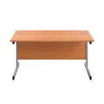First Rectangular Cantilever Desk 1800x800x730mm Beech/Silver KF803492