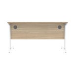 Astin Rectangular Single Upright Cantilever Desk 1600x800x730mm Canadian Oak/Arctic White KF803497