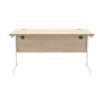 Astin Rectangular Single Upright Cantilever Desk 1600x800x730mm Canadian Oak/Arctic White KF803497