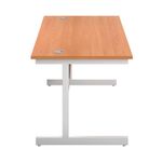 First Rectangular Cantilever Desk 1800x800x730mm Beech/White KF803522