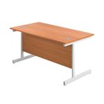 First Rectangular Cantilever Desk 1800x800x730mm Beech/White KF803522
