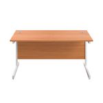 First Rectangular Cantilever Desk 1800x800x730mm Beech/White KF803522