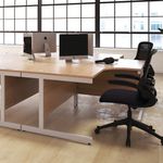 First Rectangular Cantilever Desk 1800x800x730mm Beech/White KF803522