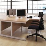First Rectangular Cantilever Desk 1800x800x730mm White/White KF803546