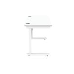 Astin Rectangular Single Upright Cantilever Desk 1200x600x730mm Arctic White/Arctic White KF803578