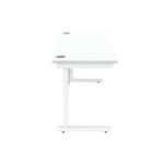 Astin Rectangular Single Upright Cantilever Desk 1600x600x730mm Arctic White/Arctic White KF803597