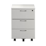First Single Desk with 3 Drawers Pedestal 1600x800mm White/Silver KF803607