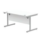 Astin Rectangular Single Upright Cantilever Desk 1400x800x730mm Arctic White/Arctic White KF803617