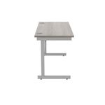 Astin Rectangular Single Upright Cantilever Desk 1200x600x730mm Alaskan Grey Oak/Silver KF803637