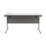 Astin Rectangular Single Upright Cantilever Desk 1400x800x730mm Alaskan Grey Oak/Silver KF803687