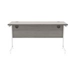Astin Rectangular Single Upright Cantilever Desk 1400x600x730 Alaskan Grey Oak/Arctic White KF803717