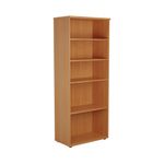 First 4 Shelf Wooden Bookcase 800x450x2000mm Beech KF803744