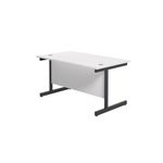 Jemini Rectangular Single Upright Cantilever Desk 1200x800x730mm White/Black KF803980