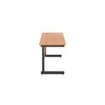Jemini Rectangular Single Upright Cantilever Desk 1400x600x730mm Beech/Black KF803997