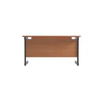 Jemini Rectangular Single Upright Cantilever Desk 1400x600x730mm Beech/Black KF803997