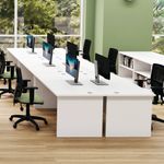 Jemini Rectangular Panel End Desk 1600x800x730mm Grey Oak KF804475
