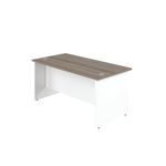 Jemini Rectangular Panel End Desk 1400x800x730mm Grey Oak KF804710