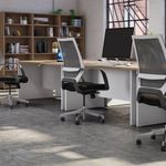 Jemini Rectangular Panel End Desk 1400x800x730mm Grey Oak KF804710