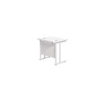 Jemini Rectangular Cantilever Desk 800x600x730mm White/White KF806172