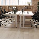 Jemini Rectangular Cantilever Desk 800x600x730mm White/White KF806172