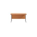 Jemini Rectangular Cantilever Desk 1200x600x730mm Beech/Silver KF806202