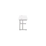 Jemini Rectangular Cantilever Desk 1200x600x730mm White/Silver KF806233