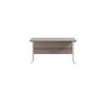 Jemini Rectangular Cantilever Desk 1200x600x730mm Grey Oak/White KF806271