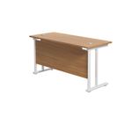 Jemini Rectangular Cantilever Desk 1200x600x730mm Nova Oak/White KF806288