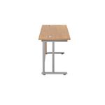 Jemini Rectangular Cantilever Desk 1400x600x730mm Nova Oak/Silver KF806349