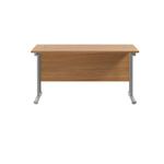 Jemini Rectangular Cantilever Desk 1400x600x730mm Nova Oak/Silver KF806349
