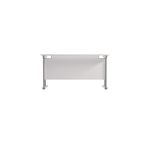Jemini Rectangular Cantilever Desk 1400x600x730mm White/Silver KF806356