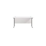 Jemini Rectangular Cantilever Desk 1400x600x730mm White/Silver KF806356