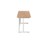 Jemini Rectangular Cantilever Desk 1400x600x730mm Nova Oak/White KF806400