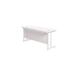 Jemini Rectangular Cantilever Desk 1600x600x730mm Grey Oak/Silver KF806455