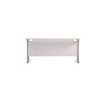 Jemini Rectangular Cantilever Desk 1600x600x730mm White/Silver KF806479