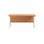 Jemini Rectangular Cantilever Desk 1600x600x730mm Beech/White KF806509