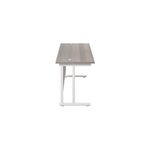 Jemini Rectangular Cantilever Desk 1600x600x730mm Grey Oak/White KF806516